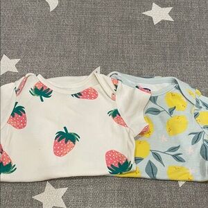 Old Navy Fruit Print Baby Onesies 6-12 month